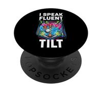 Pinball Machine Player I Speak Fluent Tilt Arcade PopSockets PopGrip Adhesivo