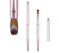 Pincel acrílico para uñas, ANGNYA 100% Puro Kolinsky Nail Art Brushes Mango Robusto Forma Ovalada Acrílico en Polvo Herramientas de diseño de uñas para manicura profesional DIY Casa Salon (8#)