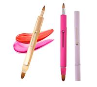 Pincel aplicador de labios - Paquete de 3 exquisitos pinceles profesionales retráctiles a prueba de polvo - Aplicadores de brillo labial de maquillaje (rosa rojo dorado)