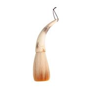 Pincel de caligrafía china tradicional con diseño de oso y cuernos de buey para escribir en pareja, caligrafía china con soporte para bolígrafos de cuerno de buey