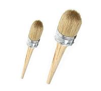 Pincel de Cera y Tiza,2 PCS Pincel para Pintar y Encerar Muebles de Cerdas Naturales Redondos Brochas Pintura Brocha para Pintar Muebles de Encerado Folkart Dcoración del Hogar 20mm 30mm