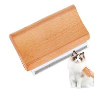 Pincel de deshedding - cepillo de rastrillo dematting, mango de madera lisa | Eficaz remodelación del fondo, cepillos de dientes anchos ideales para perder el control sobre, perros para ca