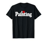 Pincel de Lienzo acrílico con Texto en inglés I Love Heart Camiseta