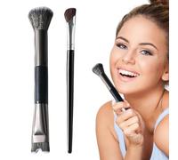 Pincel de Maquillaje para Contorno de Nariz - Brocha Angulada de Contorno y Maquillaje,2 Unidades con Empuñadura Antideslizante en U para Difuminar, Perfilar y Realzar