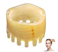 Pincel de masajeador de cuero cabelludo, peine de bocina natural, masajeador portátil de cabezal que desplegaba el cuero cabelludo dientes finos gua sha pein.