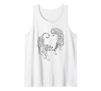 Pincel de Tinta Sumi-e de Tigre japonés Retro, Arte gráfico Camiseta sin Mangas