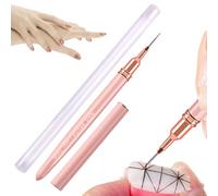 Pincel delineador fino - Juego de bolígrafos de precisión para diseño de uñas con mango cómodo y agarre de tubo de cobre | Perfecto para detalles de esmalte de gel, líneas intrincadas, pintura de saló