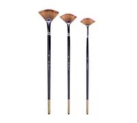 Pincel en forma de abanico para estarcido, 3 tipos, portátil, para niños, estudiantes, artistas, acuarelas, dibujo