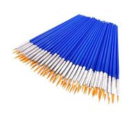 Pincel Juego de 100 Pinceles Nailon for Pintar Grafiti, acrílico, Acuarela, Suministros Arte Profesional, Varilla plástico, Tubo Aluminio, bolígrafo línea(B (Yellow) 100pcs)