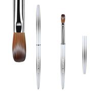 Pincel para Arte de Uñas de Kolinsky Acrílico 3D Pura Hecha a Mano de Forma Redonda para Uñas de Extensión Pinceles de Uñas de Metal Clásico para Aplicaciones Acrílicas #10