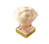 Pincel para el polvo de uñas, brillante, con diamantes de imitación, para polvos, para polvo, accesorio de limpieza, acrílico, forma de flor, color amarillo