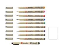 Pincel Sakura Pigma, rotulador, juego de 10 piezas y 1 tarjeta