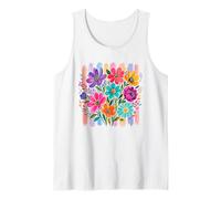 Pinceladas Vibrantes de Ramo Floral pintoresco Camiseta sin Mangas