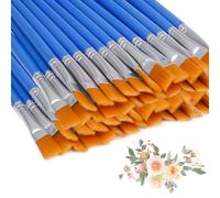 Pinceles Acuarela 60 Piezas, 7mm Para Niños, Pintura Plana, Nylon, Acrílica, Lienzo Y Facial - Pincel Con Mango