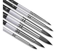 Pinceles de acuarela, 6 pinceles profesionales de punta redonda para acuarela, juego de pinceles de pintura para artistas, modelos, pinceles artísticos para principiantes y profesionales