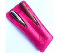 Pinceles de acuarela de viaje para boceto rápido - Pluma de punta Fude para dibujo - Cartuchos de tinta negra incluidos - Pinceles profesionales con funda de fieltro rosa