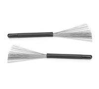 Pinceles de batería de acero inoxidable retráctil duradero para la banda de rock rock country Music Gift Drummers de jazz de tamaño telescópico negro