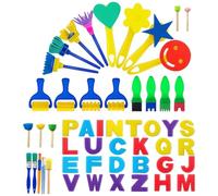 Pinceles de esponja para pintura, juego educativo de dibujo y bricolaje de espuma - Set de pinceles de esponja, para actividades creativas para el hogar y la escuela infantil