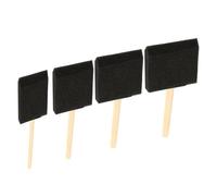 Pinceles de espuma para pintar | Juego de 4 pinceles con mango de madera y esponja de espuma,Cepillo de espuma con mango de madera, cepillo de espuma para pintar, herramienta en negro para acrílicos,