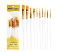 Pinceles de pintura al óleo Set - 10 unids Herramientas de pintura al agua, juego de cepillos acrílicos flexibles | Accesorios de pinturas de artistas lisos, versátil colección de cepillos de pintura