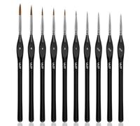Pinceles de pintura para arte acrílico, aceite, acuarela, artículos de pintura., 10pcs detail paint brush（5/ 0, 3/ 0, 2/ 0, 0, 1, 2, 3, 4, 6, 8）, 10 piezas
