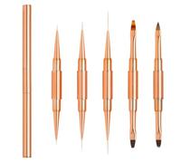 Pinceles Doble Punta para Uñas de Gel con Tapa y Pincel Ombre Decoracion Nail Art Fino Acrilicas Semipermanente Profesional, LEA-SHALL 10 Cabezas Pincel Ombre/Plana/Línea/Redonda/Acrilicas Set