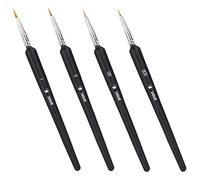 Pinceles Finos Para Pintura y Modelismo - Set de 4 Piezas de Detalle Para Acuarela, Acrílico, Óleo, Nail Art, Pintura Facial (0,00,000 y 1)