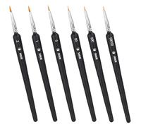 Pinceles Finos para Pintura y Modelismo - Set de 6 Piezas para Miniaturas, Detalle, Acuarela, Acrílico, Óleo, Nail Art, Pintura Facial (0,00,000,00000,1 y 2)