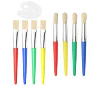 Pinceles Infantiles Para Pintura Y Dibujo - 8 Unidades Lavables Para Preescolares, Con 4 Puntas Redondas Y 4 Planas