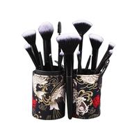 Pinceles Maquillaje Fibra sintética 14 brocha de maquillaje negra for base profesional barril almacenamiento for