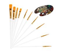 Pinceles para Pintura Acrílica | Juego De 10 Pinceles para Acuarela Y Óleo | Versátiles Flexibles para Pintura Acrílica Acuarela Manualidades Lienzo Escuela Principiantes