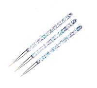 Pinceles para uñas Juego de 3 pinceles de gel for manicura, diseño de rayas, for pintar líneas y dibujar líneas. para Bricolaje(Color 02)