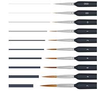 Pinceles Pintura Acrilica, 10 Piezas, Juego Profesional de Detalle Fino Acrilico para Artistas, Óleo, Acuarela, Miniatura, Modelo, Pintura Facial, manicura, Principiantes