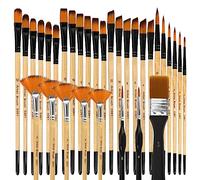 Pinceles Pintura Acrilica, 32 Piezas Pinceles Acuarela Profesional, Pinceles Oleo Profesional, Pinceles Acrilico, para Pinturas acrílicas, Acuarelas, Aceites, Gouaches