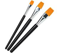 Pinceles Planos para Pintura Acrilica/Acuarela/Oleo/Gouache Profesional 3PCS, Lokaloka Pincel Nylon Sintetica al Acrilico Tempera Set Artist con Mango de Madera