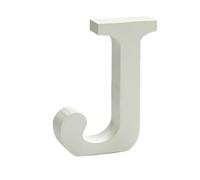 Pincello Letra J Madera Blanco (2 x 16 x 14,5 cm) (24 Unidades)