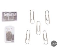 Pincello Set 100 Clips Silver Pequeños Metal 7 x 10 x 1.5 cm (Set de 24)