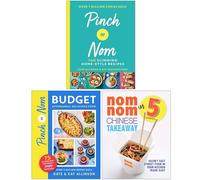 Pinch of Nom 100 Slimming Home-style Recipes [Hardcover], Pinch of Nom Budget, Nom Nom Chinese Takeaway In 5 Ingredients 3 Books Collection Set