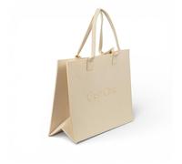 Pincho Bolso Tote Mujer Grande Bolso Shopper De Mano y Hombro, Tote Bag Mujer Tipo Fieltro Beige, Diseño C'est Chic, Base Con Fuelle y Asas Reforzadas (Beige)