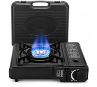 Pincho Camping Gas Portatil, Hornillo de Gas Butano, Cocina de Butano, Hornillo Portatil con Maletin Rigido, Cocina Camping con Control de Llama - 1 Fuego, Cartucho Tipo Cassette, CE