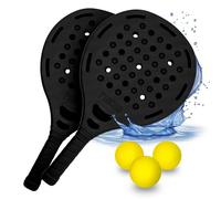 Pincho Palas de Padel Playa, Raquetas de Playa,Juega Estilo Frescobol, Pickleball, Beach Tennis, 2 Palas + 3 Pelotas EVA, Impermeable al Agua (Negro)
