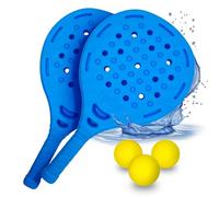 Pincho Palas de Padel Playa, Raquetas de Playa, Juega Estilo Frescobol, Pickleball, Beach Tennis, 2 Palas + 3 Pelotas EVA, Impermeable al Agua (Azul)
