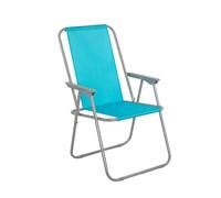 Pincho Silla Plegable Silla De Playa, Tumbona Playa Plegable, Tumbona Jardin Exterior Resistente, Camping Ligera Portátil - Estructura Metálica, Tejido Transpirable Azul con Reposabrazos
