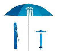Pincho Sombrilla playa 180 cm resistente al viento con soporte de anclaje, proteccion UV50+, tubo acero 22 mm, bolsa transporte, varillas inoxidables, ligera, jardin