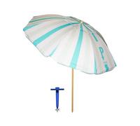 Pincho Sombrilla Playa Grande 200 cm, Antiviento con Protección UV50+, Tubo de Aluminio y 8 Varillas de Fibra de Vidrio, Reclinable con Ventana Superior, Incluye Punta de Aluminio.
