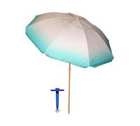 Pincho Sombrilla Playa Grande 200 cm, Antiviento con Protección UV50+, Tubo de Aluminio y 8 Varillas de Fibra de Vidrio, Reclinable con Ventana Superior, Incluye Punta de Aluminio.