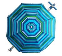 Pincho Sombrilla Playa Grande 200 cm, Antiviento Hasta 35 Km/h, Proteccion UV 50, Aluminio, 8+8 Varillas Fibra de Vidrio, Tubo 22-25 mm, Palo Reclinable, Montaje Rapido 30 Segundos, Bolsa Transporte