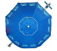 Pincho Sombrilla Playa Grande 200 cm, Antiviento Hasta 35 Km/h, Proteccion UV 50, Aluminio, 8+8 Varillas Fibra de Vidrio, Tubo 22-25 mm, Palo Reclinable, Montaje Rapido 30 Segundos, Bolsa Transporte