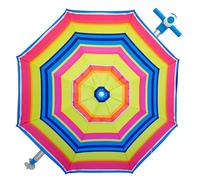 Pincho Sombrilla Playa Grande Ø240 cm, antiviento hasta 35km/h, protección UV 50, Materiales de Calidad, Tubo de Aluminio, 8 Varillas de Fibra de Vidrio (Multicolor 4)