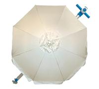 Pincho Sombrilla Playa Grande 240 cm, Antiviento hasta 35km/h, Protección UV 50, Materiales de CalidaD, 8 Varillas de Fibra de Vidrio, Palo reclinable, sistema (BEIGE 32)